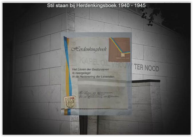 Klik op image en start video "Stil staan bij Herdenkingsboek 40-45"