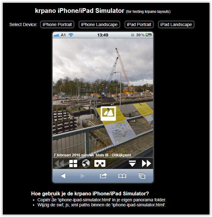 Klik op image en start de iPhone en iPad Simulator in de browser.