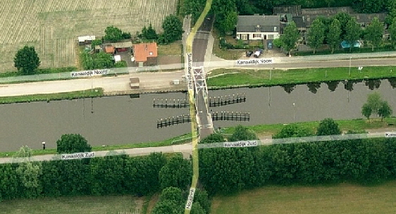 Luchtfoto Bing maps Stad van Gerwen