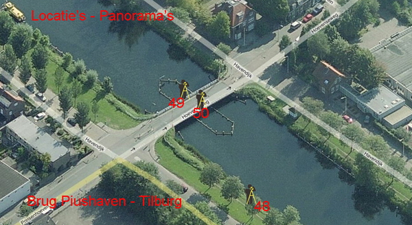 Brug Piushaven locatie's